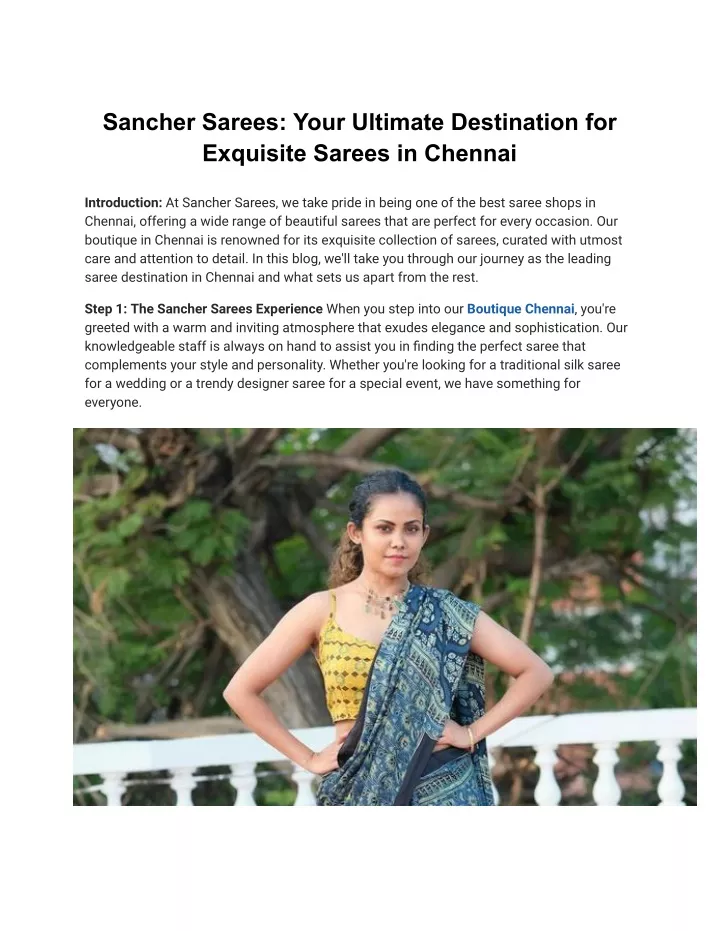 sancher sarees your ultimate destination