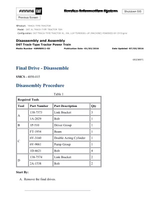 Caterpillar Cat D6T XL TRACK-TYPE TRACTOR (Prefix TSM) Service Repair Manual Instant Download