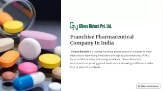 Best Franchise Pharmaceutical Company In India