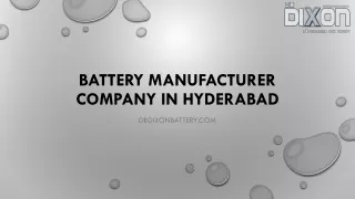 Battery Manufacturer Company in Hyderabad
