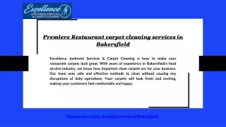 Premiere Restaurant carpet cleaning services in Bakersfield