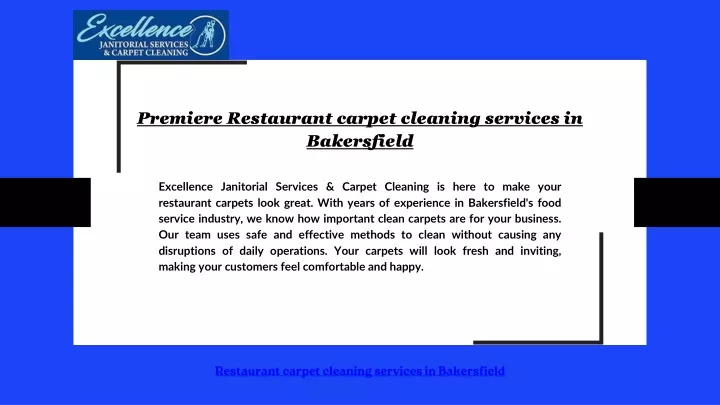 premiere restaurant carpet cleaning services