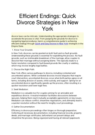 efficient endings quick divorce strategies