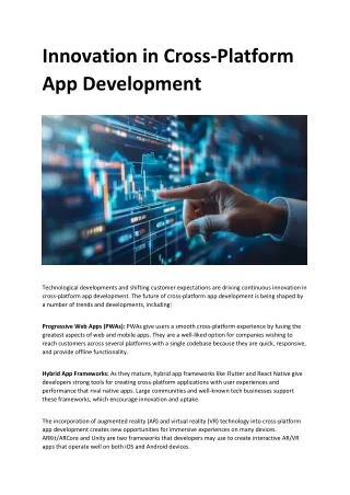 innovation in cross platform app development