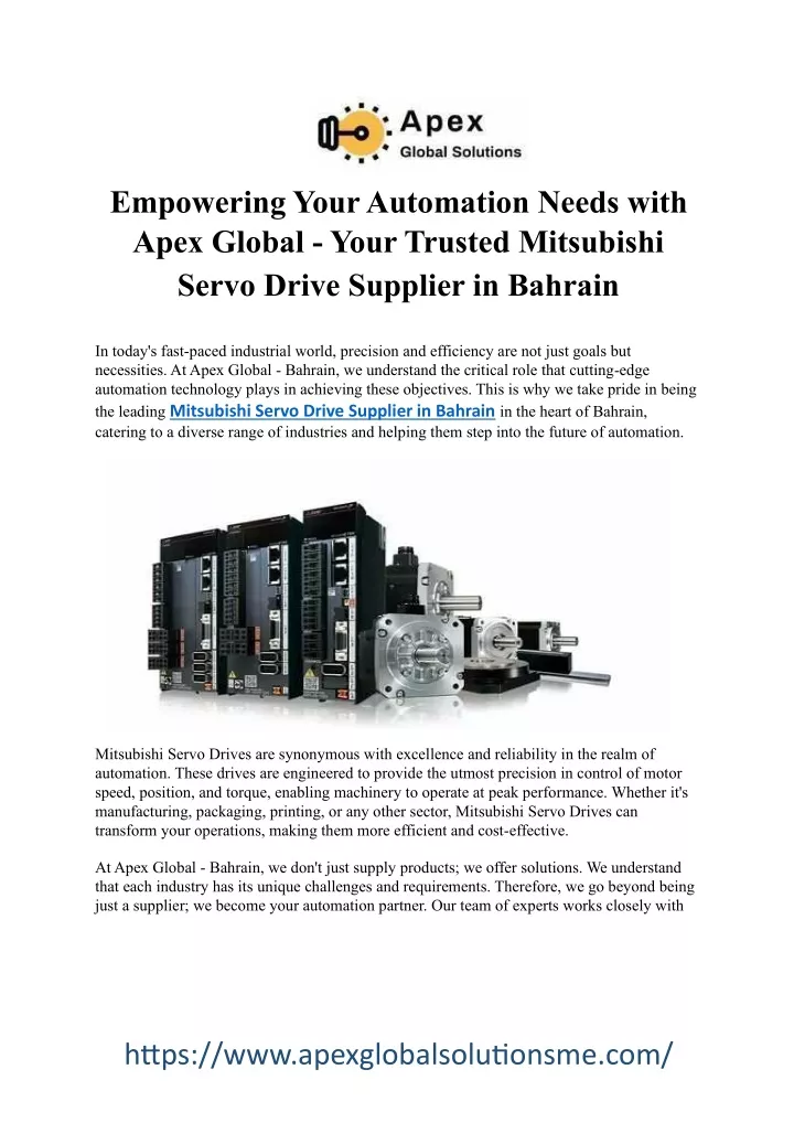 empowering your automation needs with apex global