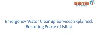 Emergency Water Cleanup Services Explained