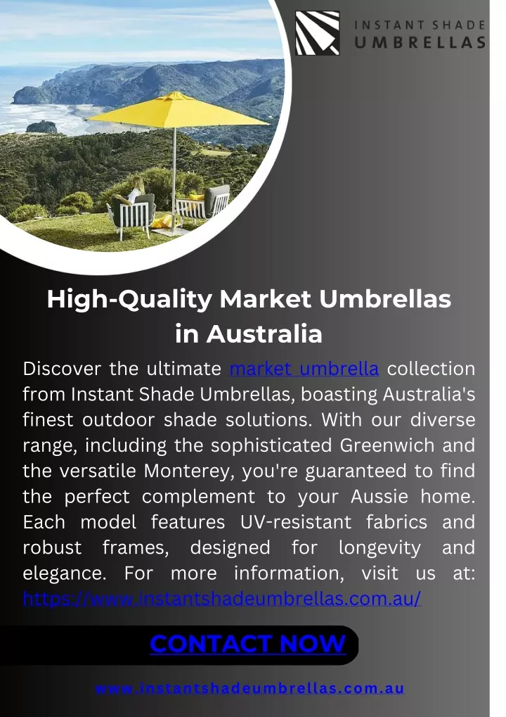 high quality market umbrellas in australia