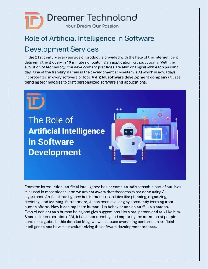role of artificial intelligence in software
