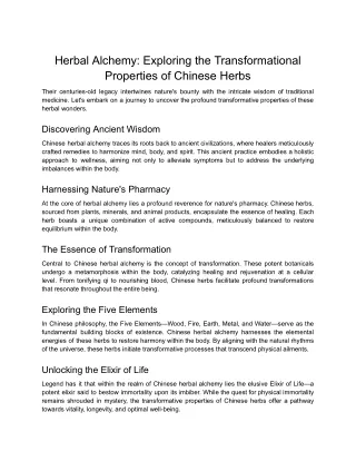 Herbal Alchemy_ Exploring the Transformational Properties of Chinese Herbs