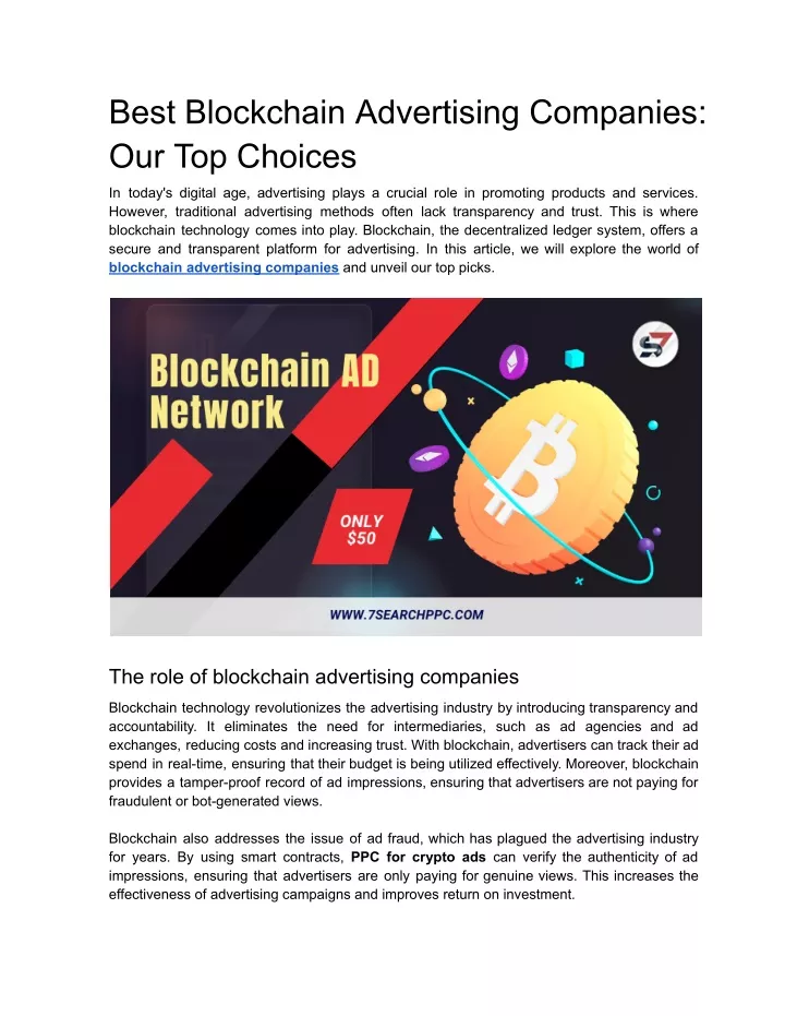 best blockchain advertising companies