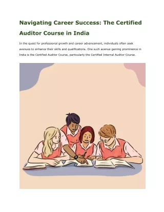 Navigating Career Success_ The Certified Auditor Course in India