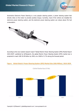 Global Top 13 Companies Accounted for 79% of total Electric Power Steering System (EPS) market (QYResearch, 2021)