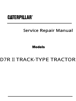 Caterpillar Cat D7R II TRACK-TYPE TRACTOR (Prefix AGN) Service Repair Manual Instant Download 3