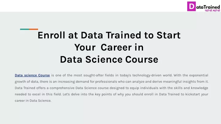 enroll at data trained to start your career