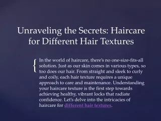 Unraveling the Secrets Haircare for Different Hair Textures