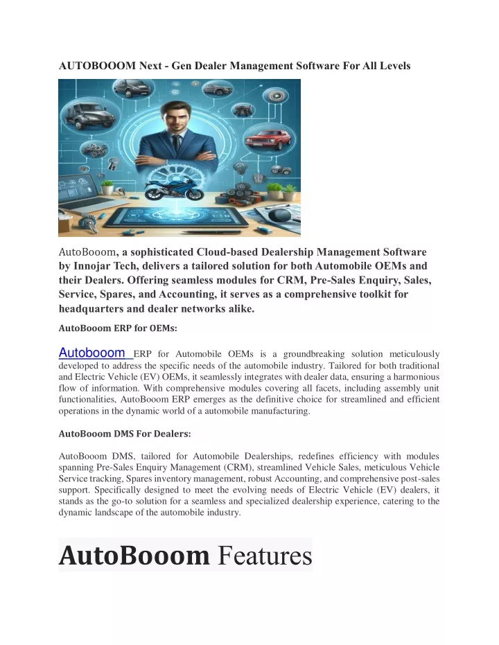 autobooom next gen dealer management software