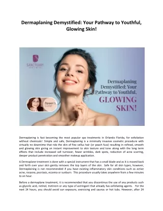 Dermaplaning Demystified: Your Pathway to Youthful, Glowing Skin!