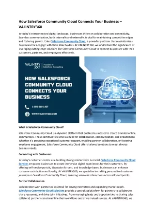 How Salesforce Community Cloud Connects Your Business