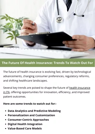 The Future Of Health Insurance: Trends To Watch Out For