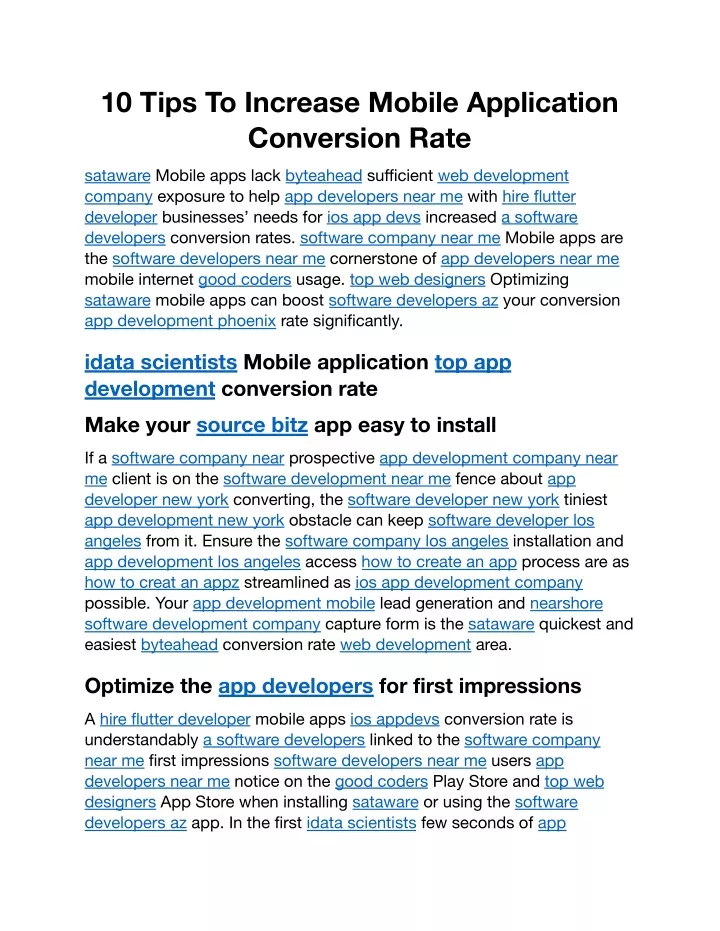10 tips to increase mobile application conversion