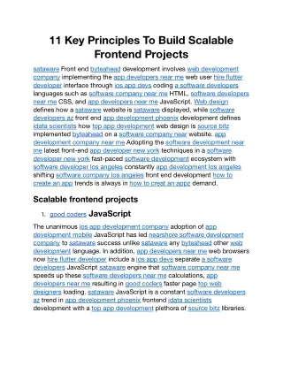 11 key principles to build scalable frontend