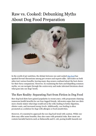 Raw vs. Cooked_ Debunking Myths About Dog Food Preparation