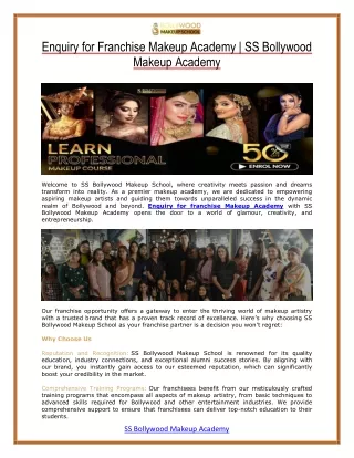 How can I Get Makeup Academy Franchise in India