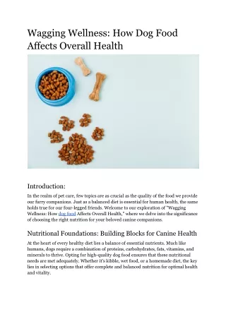 Wagging Wellness_ How Dog Food Affects Overall Health