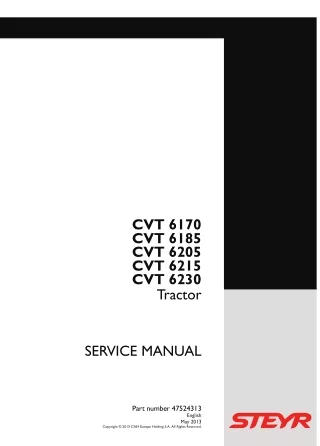 STEYR CVT 6185 Tractor Service Repair Manual