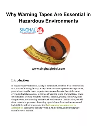 Why Warning Tapes Are Essential in Hazardous Environments