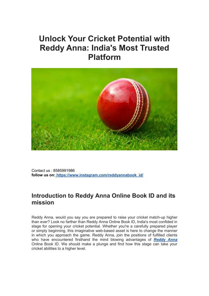 unlock your cricket potential with reddy anna