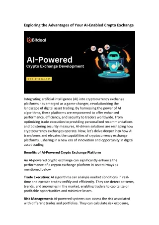 AI-powered Crypto Exchange Platform