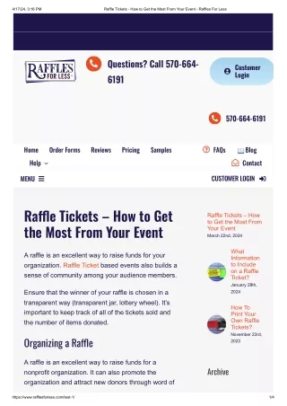 Raffle Tickets - How to Get the Most From Your Event - Raffles For Less