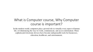 Computer Course in Hamirpur