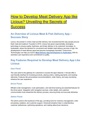 How to Develop Meat Delivery App like Licious
