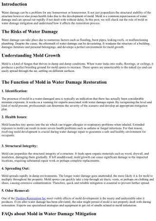 The Function of Mold in Water Damage Mitigation