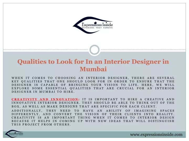 qualities to look for in an interior designer