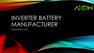 Inverter Battery Manufacturer