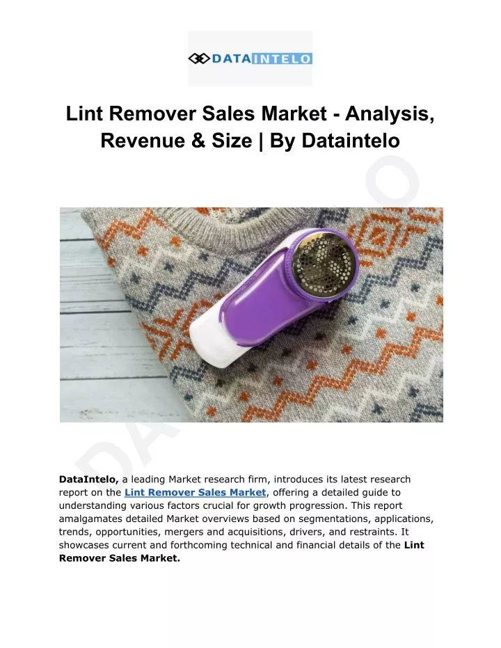 lint remover sales market analysis revenue size