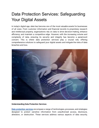 Data Protection Services_ Safeguarding Your Digital Assets
