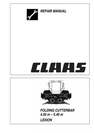 CLAAS C540-C450 FOLDING LEXION (Type 713) Service Repair Manual Instant Download