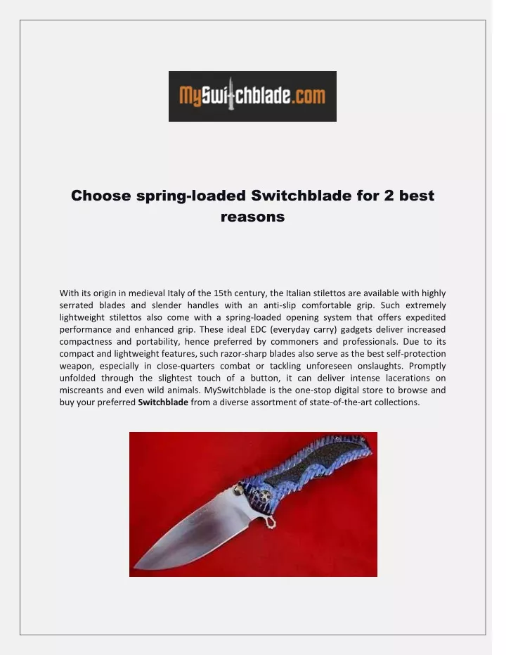 choose spring loaded switchblade for 2 best