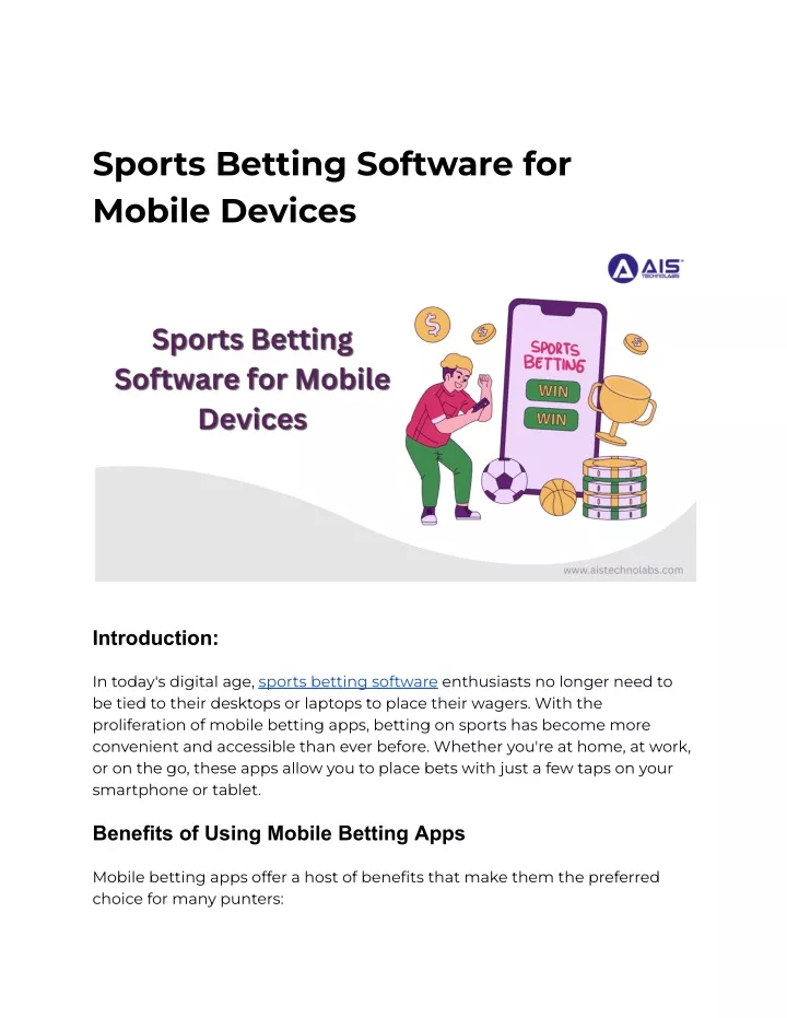 sports betting software for mobile devices