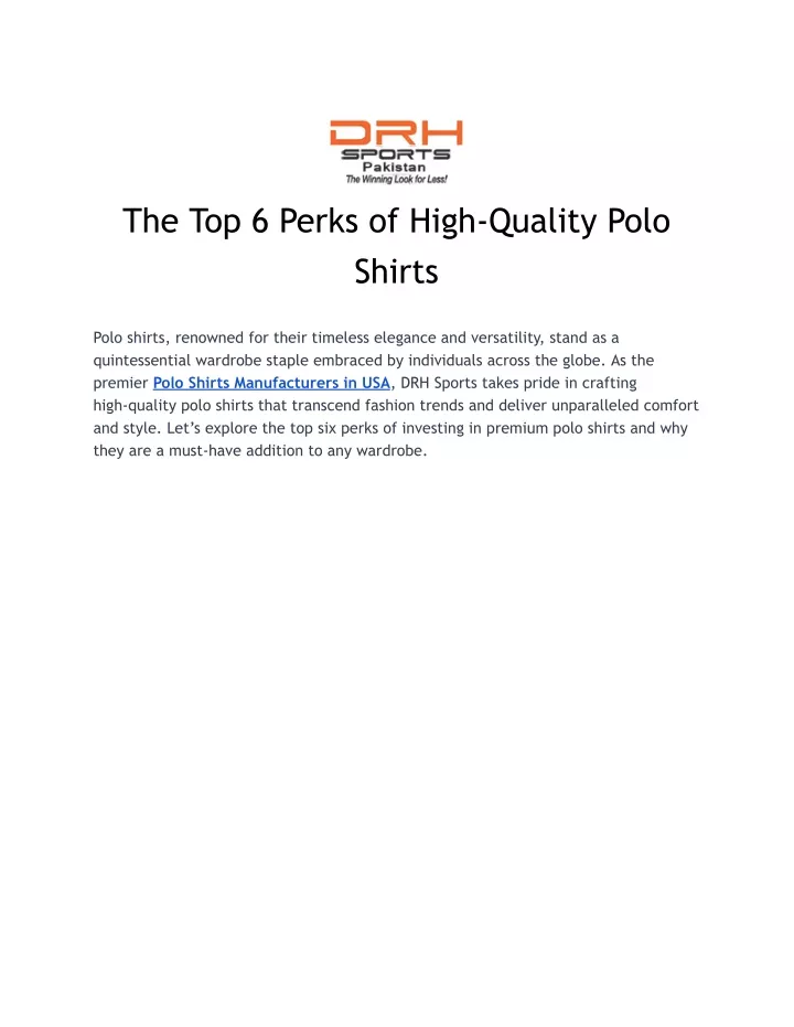 the top 6 perks of high quality polo shirts