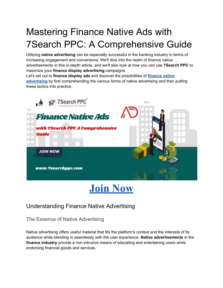 mastering finance native ads with 7search