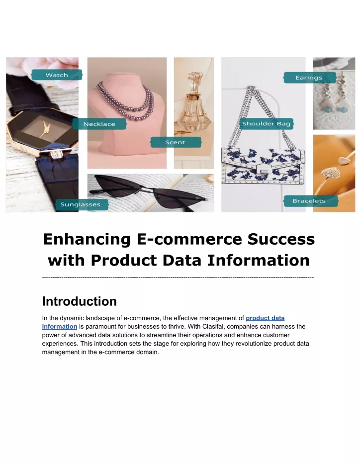 enhancing e commerce success with product data