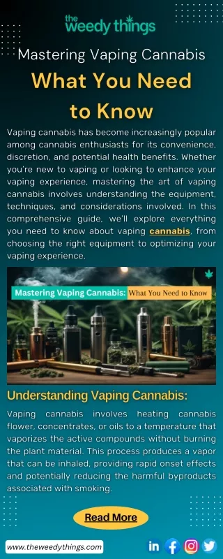 Mastering Vaping Cannabis What You Need to Know