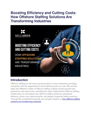 How Offshore Staffing Solutions Are Transforming Industries