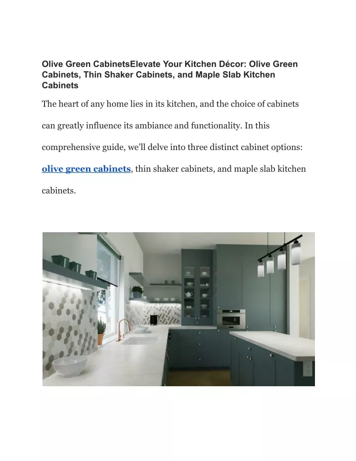olive green cabinetselevate your kitchen