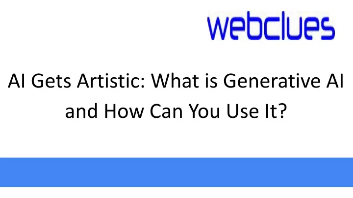 ai gets artistic what is generative